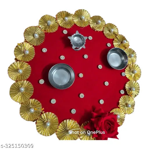 Mamta collection Rajasthani Handicrafts Pooja Thali Set for Home nd Office | Decorative Pooja Thali for Festival and Gifting | Aarti Thali | Puja Thali for Home Temple|  (Pack of 1)