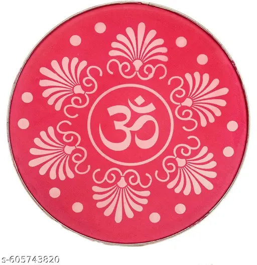 8 Inch Round 18/8 Steel Designer Flower Ganesha Kalash Swastik 8 Rangoli Stamp Stencils for Floor Decoration Diwali Decoration, Set of 8
