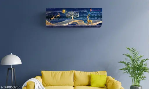 Ac Cover For 1.5 ton, split ac cover Air Conditioning Dust Cover Folding Designer Ac Cover for Indoor Split Ac 1.5 ton