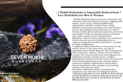 Original 7 Mukhi Nepali Rudraksha Seven Face Rudraksh Wood Pendant AOQ268