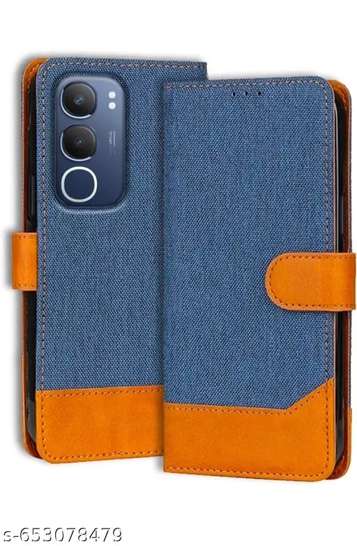 Flip Cover " VIVO Y29 5G" Luxury Denim Leather Flip Case | Full Body Protection, Magnetic Closure