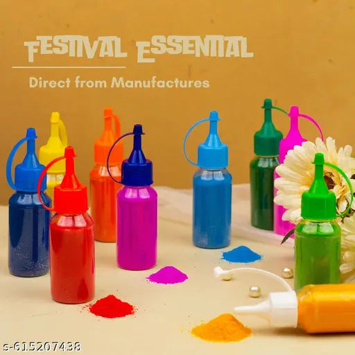 DIY Rangoli Powder – 10 Vibrant Colors for Kolam, Muggu, Alpana, Mandana & Festival Decorations