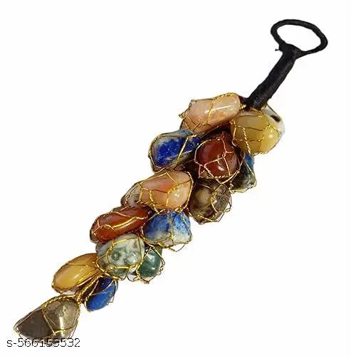 Galavant Natural Rough Tumble Chunks Vaastu Correction | Vaastu Door for Hanging Protection from Negative Energy Crystal Door Hanging, Car Hanging (7 Chakra)