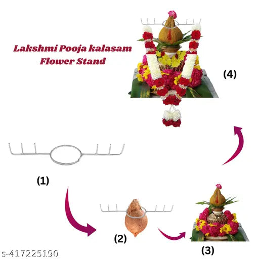 Combo Decorative Sticks - Kalasam Decoration Stick - Five Kambi - Varalakshmi Kalash Decor - Coconut Crown for Kalasam Decoration