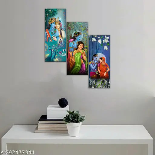Meera Art & Craft Set Of 3 Wall Painting With UV Print