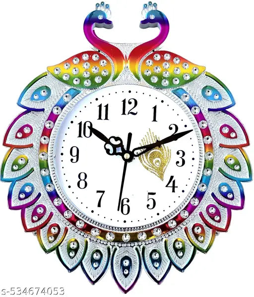 Colorful Peacock Design Wall Clock