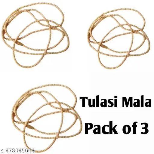original 108 beads tulasi kanthi tulsi mala puja pooja jap combo pack of 3 pcs rtm-22(03)