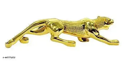 URBANEVIBE HANDICRAFTS Jaguar Showpiece II Leopard Showpiece II Panther II Home Decor - Decorative Table Showpiece for Home & Office - Size - 10 Inch - Gold( BIG SIZE)