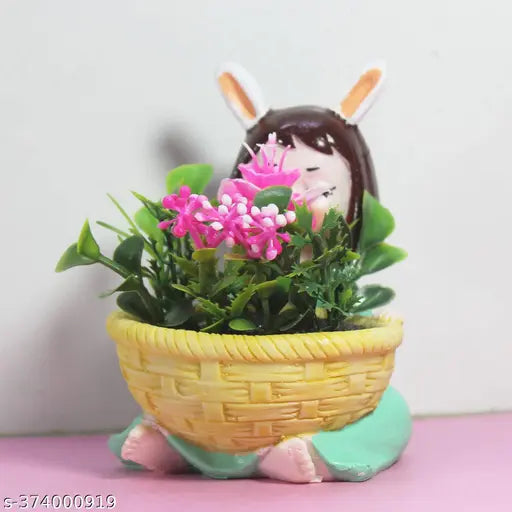 GIRL FOR DECORATIVE ITEM TRENDY DESIGN GREEN FRONT SITTING GIRL