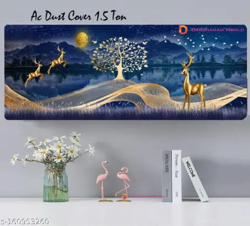 Ac Cover For 1.5 ton, split ac cover Air Conditioning Dust Cover Folding Designer Ac Cover for Indoor Split Ac 1.5 ton