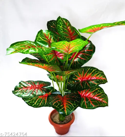 VEEROM Artificial Plant With 18 Long Leaves | Height 60 CM |  Without Pot