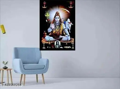 HAF  BHAGWAN  SHIV Painting Photo Frame Wall Hanging home decoration (9 inch x12inch)
