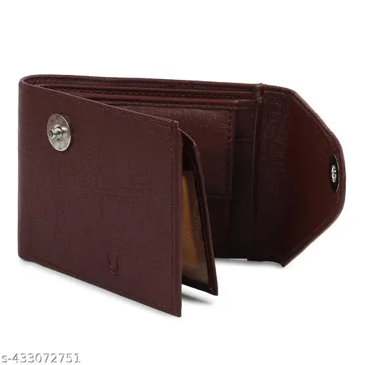 Men's Genuine Artificial Leather Wallet For Men with Flip Magnet Closure for Secure Cash & Cards I 1 Coin Pocket, 2 Currency Compartment, 2 Transparent ID Window I Best Gift For Men