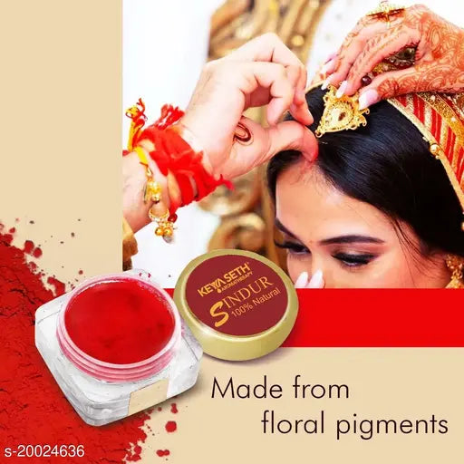 KEYA SETH AROMATHERAPY Aromatic 100% Natura Dust Sindoor & Natural Ayurvedic Dust Red Aalta With Applicator (Combo Pack of 3)