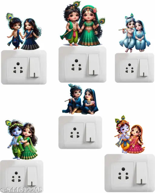 Bal Krishna Switch Board Stickers(1 sticker size-4x3inch)