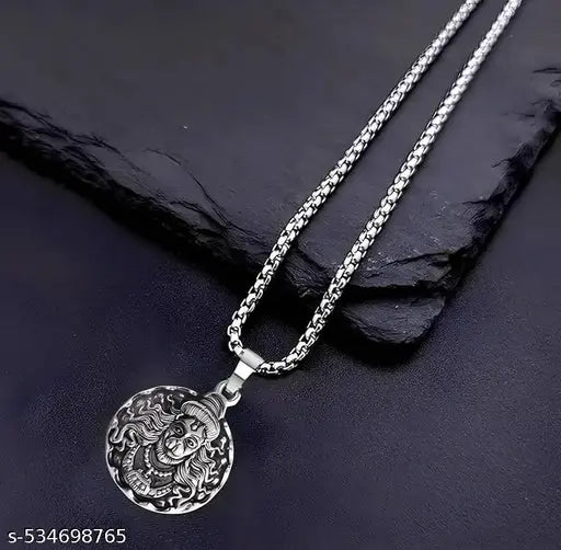 Sacred Bajrangbali Hanuman Pendant | Metal Chain Necklace for Spiritual Protection