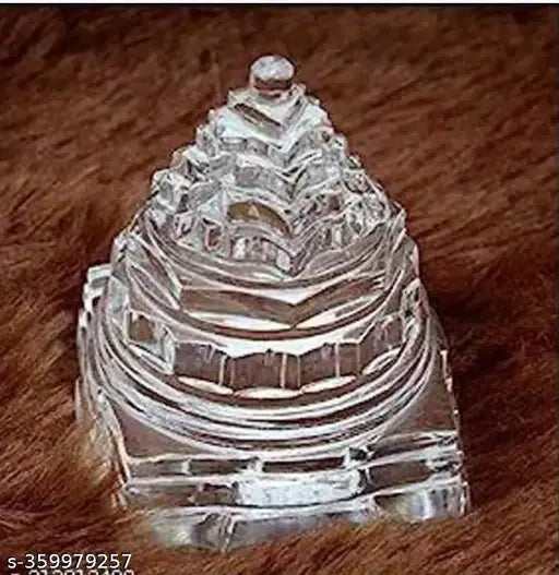 Madhav 100% Pure Sphatik Shree Yantra (Original) for Pooja, Laxmi Shri Yantra, Shree Yantra, Crystal shri Yantra