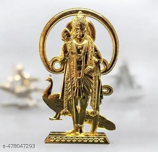 God murugan with mayil statue for car dashboard