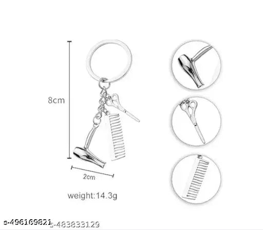 RSB Hair Dryer Comb Scissors Keychain Key Chain HairDryer Scissor Comb Charm Pendant Salon Keychain Keyring,Hair Stylist Gift Keychain for Salon Owner