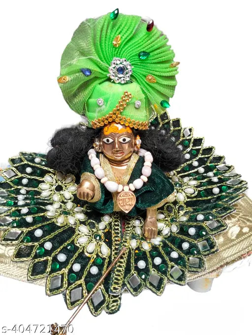 Combo 2Thakur Ji Laddu Gopal Vaijanti Mala Tulsi Beads Mala Vaijanti Mala With Radhe Name Round Tulsi Vaijayanti Mala Locket Pack Of 2