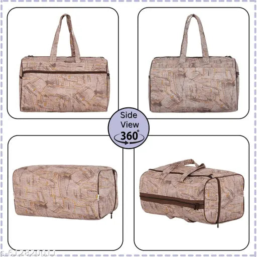 BLAZEHAVEN Unisex Lightweight Small Travel Luggage Bag with Side & Anti-Theft Pockets_Brown