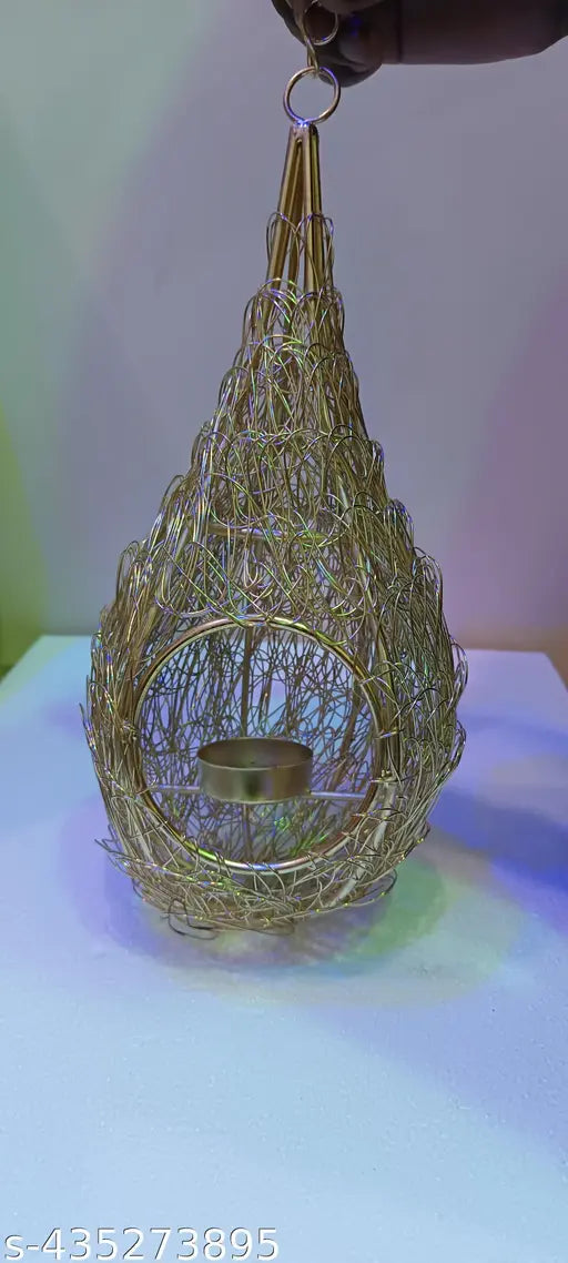 F N S Handicrafts Tealight Candle Holders Wall Hanging Gift Candle Lamp Tea Light Holder Candles Decorations Diwali Gifts Lights Home Decor Metal Bird cage Tea Light Holder