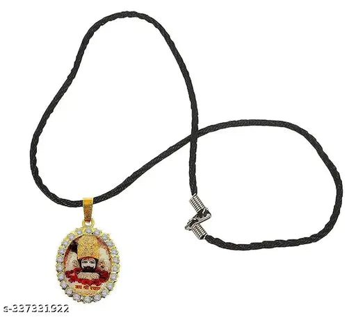 Lord Jai Shree Baba Khatu Shyam/Barbarika Ji Locket Pendant Necklace Dori Stainless Steel Pendant Set