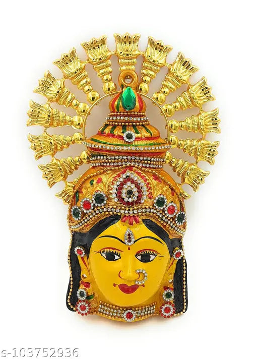 Varalakshmi devi face idol with golden arch| Amman Face | Varamahalakshmi | 8 inches