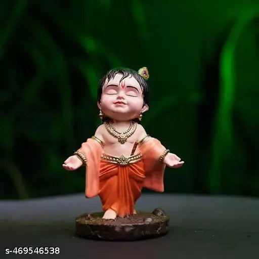Bal Gopal Krishna Idol for Car Dashboard | Laddu Gopal Ji Murti | Spiritual Car Decor & Temple Showpiece | Gift for Loved Ones (Pack of 1)