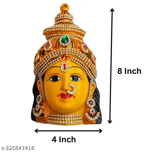 Stone Decorated Varalakshmi Face Idol for Pooja Big Size/ Varalakshmi Devi Amman Face idol for Varamahalakshmi Vratham