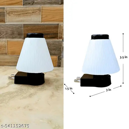Umbrella Shape Lovely Design Home Decor Energy saving Room Night Lamp 0.5w, Plug & Pin Room Light Color-White (Pack Of 2)