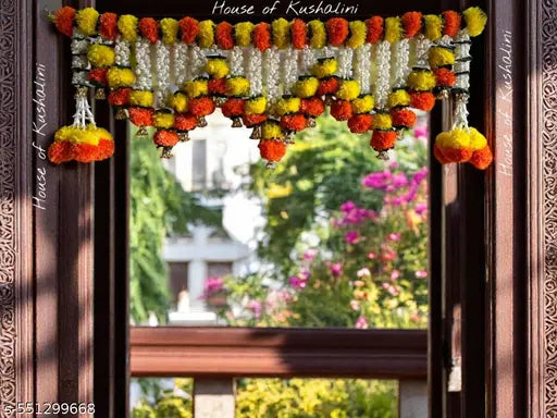 Thoranam Hanging Toran Home Decoration Marigold Toran Badhanwar for All Festival and Religious Celerabration (Fits all Doors, 40 Inch/100 cm)
