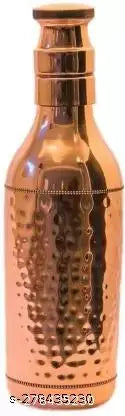SHAKUNTALA TEXTILES Pure Copper Leak Proof Bottle with Hammered Shine Finish Design, Drinkware & Storage Purpose, Ayurvedic Health Benefits ( Pack of 1)
