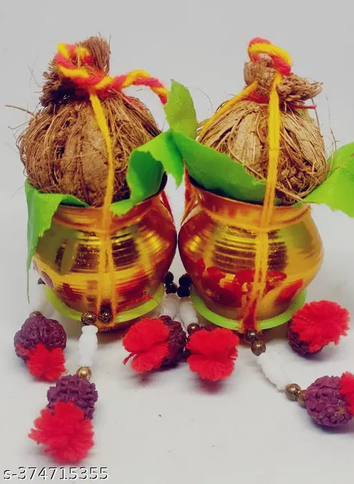 Bachapan Mangal Kalash Golden/Mangal Ghat/Mangol Ghat for Hanging  Pack of 2