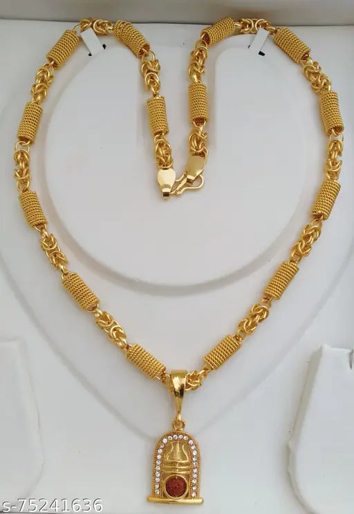 Mens Mahadev Rudraksh pandent Locket with Holo chain