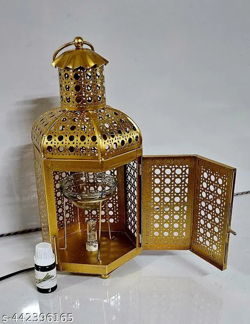 R.R.V. INTERNATIONAL Aroma Diffuser, Burner Made by Galvanized Metal with 10 ml Aroma Oil, Oil Burner With Double Lantern Design