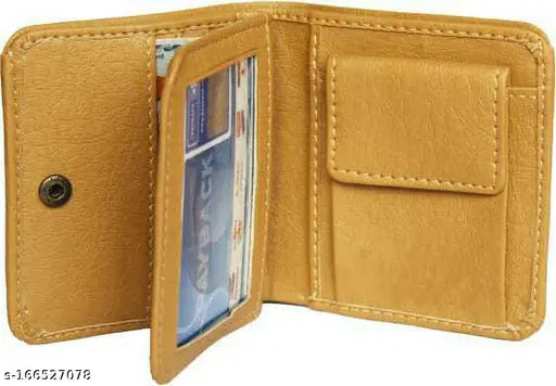 Sonrisa Men Casual, Trendy Beige Artificial Leather Wallet (5 Card Slots)