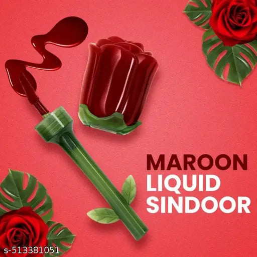 Rose Liquid Sindoor Smudgeproof & Waterproof Maroon Sindoor