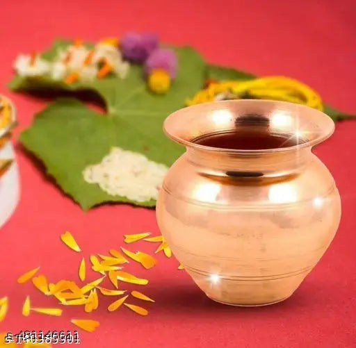 SANSKAARI Copper Kalash Lota, Copper Karwa Lota, Karva Lota, Karwa Kalash, Copper Puja Kalash, Pooja Kalash, Kalash for puja