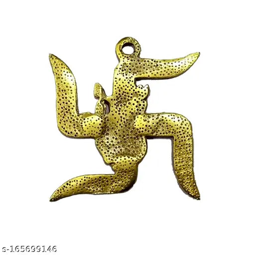 Ganesha Swastika Wall Hanging Brass