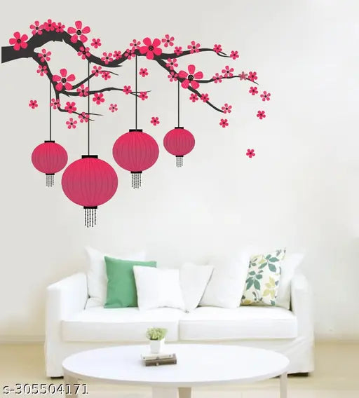 Pink Hanging Lamp Wall Sticker