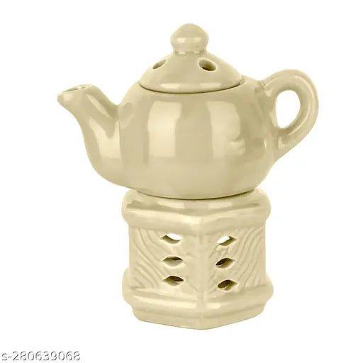 Home Craft  Ceramic Aroma Oil Burner Tea Light Candle Diffuser Oil Warmer for Home Fragrance Burner only  Peach