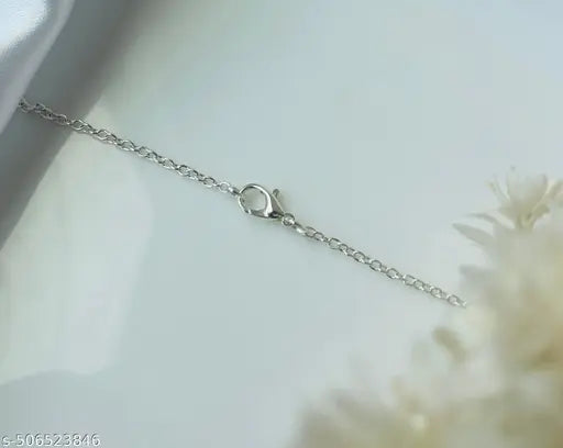 Beautiful Necklace Set of 4 Stylish trendy Silver plated American diamond charm pendant necklace for women and girls. | Accessories | Gift | Korean | Minimal | Neckpiece | Aesthetic Jewellery