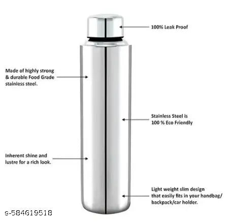 Stainless Steel Water Bottles by ROYAL CASA - 1 L (Pack of 2)