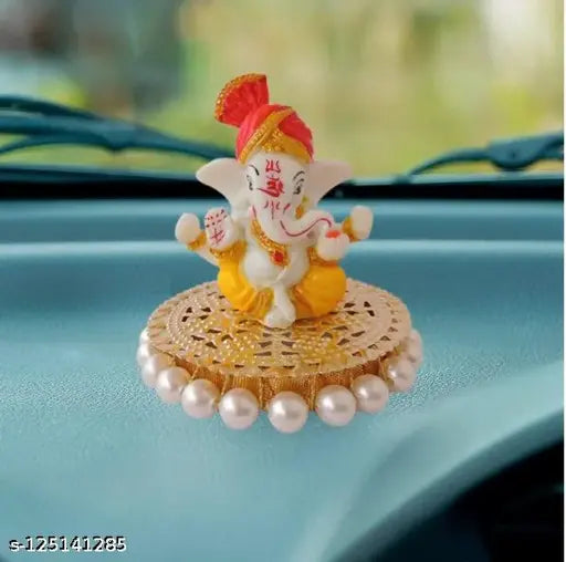 Lord Ganesha Idol on Decorative Handcrafted Plate for Home and Car | Showpiece for living room|Ganesh ji ki murti|ganpati |Showpiece gift sets|statues|showpiece for living room|Ganesha showpiece |showpieces in home|