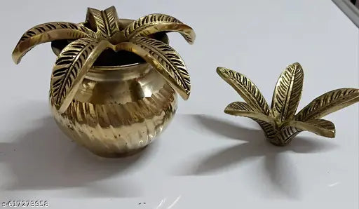 AKSHYA KALASH/KUMBH KALASH PURE BRASS MADE SIZE 6 *3 INCH FOR POOJA GHARAND GIFT PURPOSE ALSO