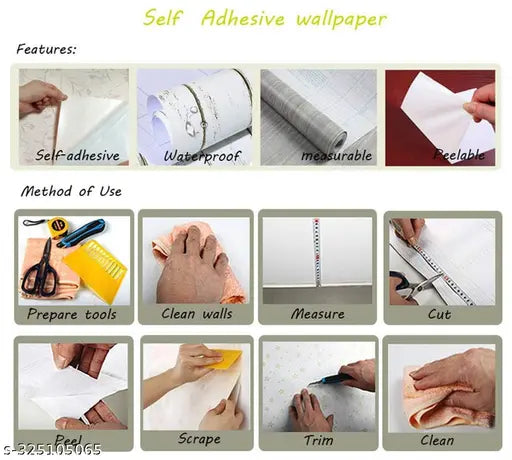 Mira Enterprise Wallpaper - Self Adhesive - Like Sticker, Peel & Stick - Waterproof 45cm x 200cm (It'll Cover 10 Sq ft Area