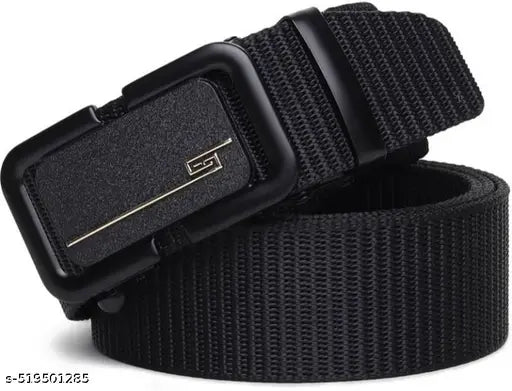 Men Casual, Formal, Party Black Nylon Belt