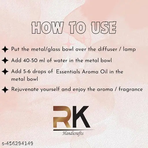 Elegant' Design Aroma' Diffuser/Burner with 10 ml Aroma' Oil | Made by Galvanized Metal Golden