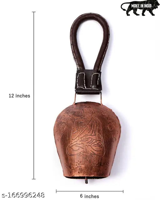 DULI FengShui Vastu Swiss Cowbell  DDLJ Bell Door Hanging Home Office Spiritual Decor Swiss Metal Hanging Bell Om Bell (12x6 inch)